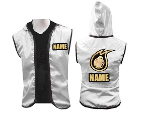 Custom Women Muay Thai Hoodies : Silver